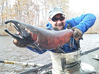 Fisherman Holding Coho Salmon Catch