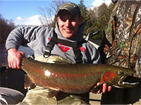 Fisherman Holding Steelhead Fish